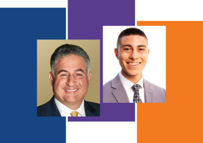 Left to right: Deloitte US CEO Joe Ucuzoglu; 2020 Jeff Ubben Posse Fellow Kevin Rios.