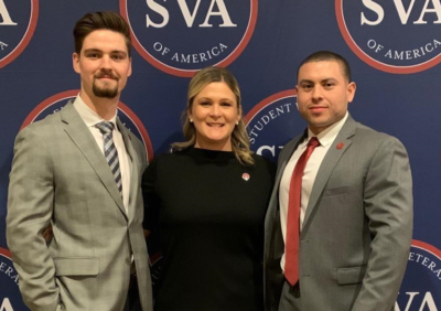 Matthew Stark, Kaedy Puckett and Jonathan Vasquez, University of Chicago Scholars in the Posse Veterans Program, at the SVA National Conference this January.
