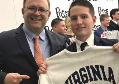 UVA Posse Veterans Scholar Connor Burns (right) with Posse mentor Dave Sauerwein.