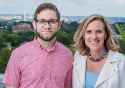 2019 Jeff Ubben Posse Fellow Nicholas West with The Common Application President and CEO Jenny Rickard.