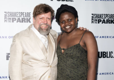 Oskar Eustis, artistic director of The Public Theater, with 2019 Jeff Ubben Posse Fellow Gloria Oladipo.