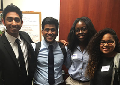 From left: Posse Houston Scholars Azam Khalfe. Ronnie Kuriakose, Stephanie Brobbey and Chelsea Herrera
