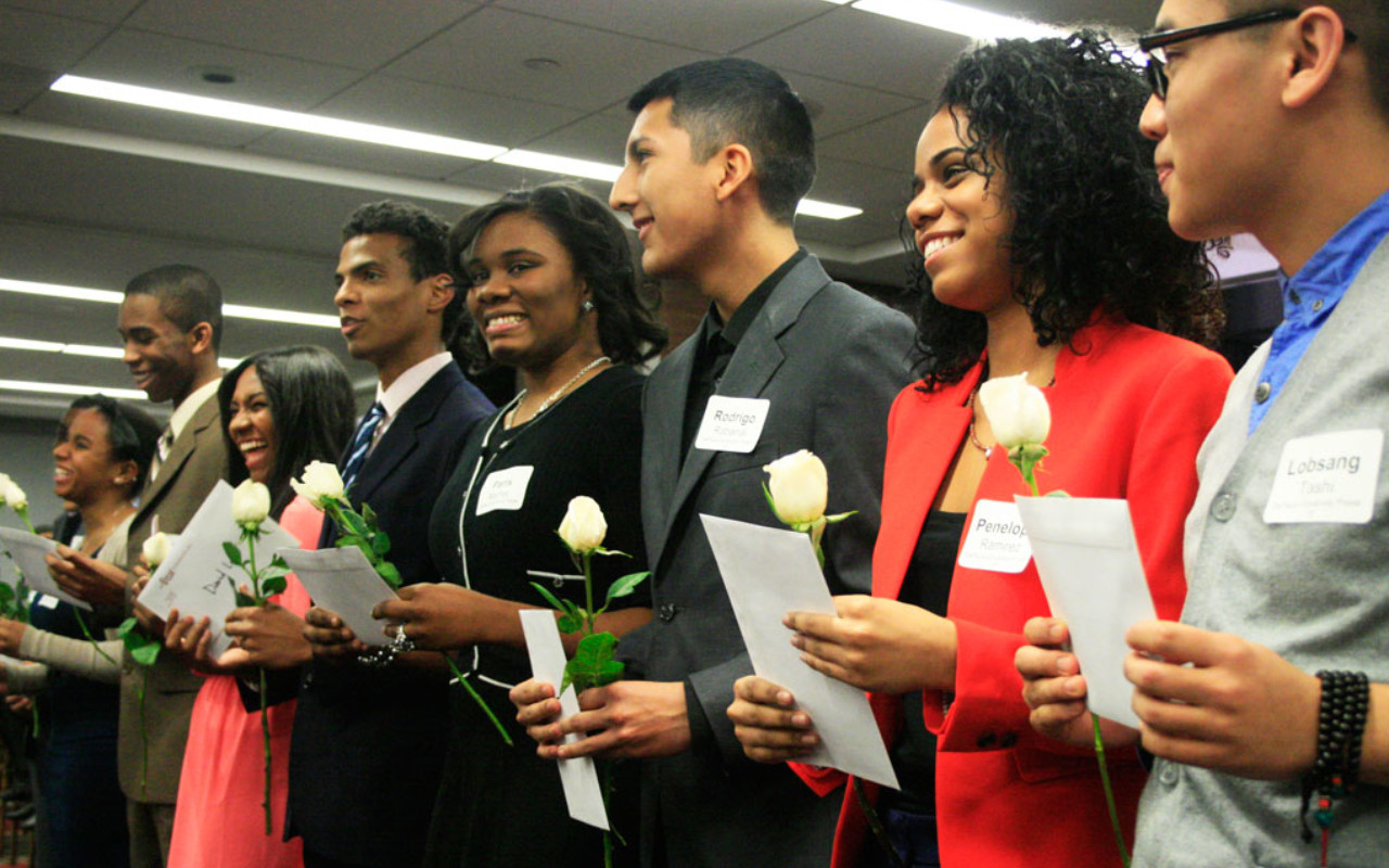 DePauw University Posse 17 Scholars are welcomed to the Posse family at Awards Ceremony.