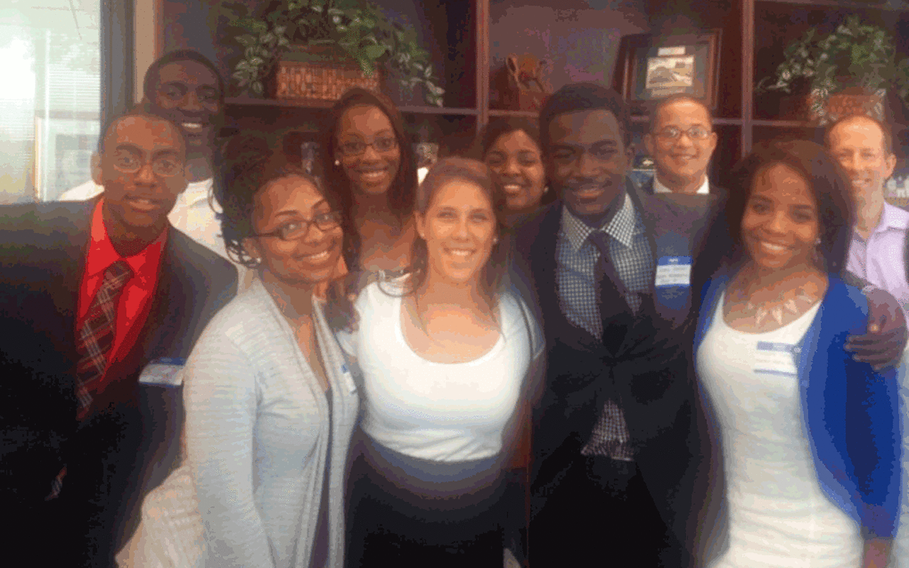 Posse Atlanta Advisory Board member David F. Mack (back row, far right) hosted Scholars at Merrill Lynch for Job Shadow Day.