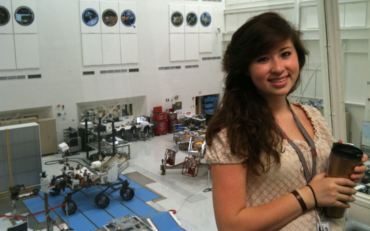 Dickinson College Posse alumna Sophia Acevedo at the NASA Jet Propulsion Lab.