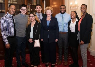 University of Michigan STEM Posse Scholars with U.S. Senator Debbie Stabenow (center).
