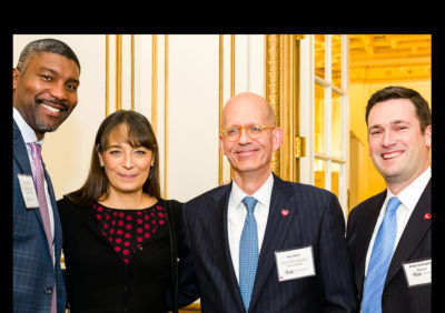 From left: State Street Managing Director Paul Francisco, Posse President and Founder Deborah Bial, State Street Executive Vice President Paul Selian, and Posse Boston Director Andy Gallagher.