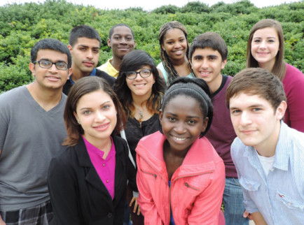 Back row: Sergio Samano, Demetrius Hollins, Zykkia Webb, Brianna Diaz. Middle row: Kishan Patel, Erika Acosta, Eduardo Cabrera. Front row: Lianis Almeida, Niyonsaba Magnifique, David Villarreal